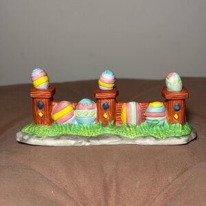 Porcelain Easter Village Egg Fence Accessory- Avon Products Vintage 1990s